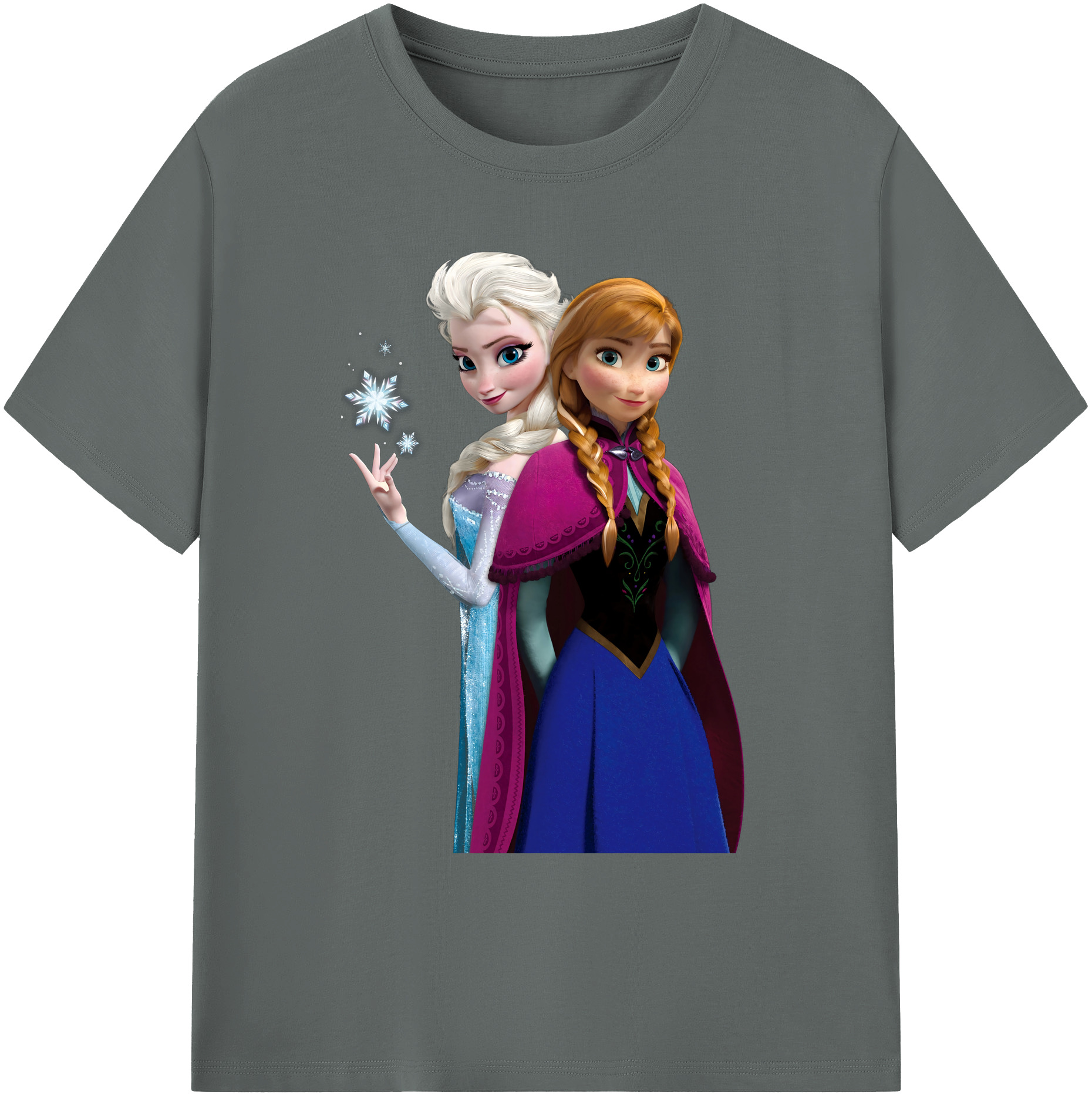 （画像用） アナと雪の女王 アンナ エルサ Frozen Anna Elsa 綿100％ メンズ半袖Tシャツ｜肌触りやわらか＆通気性